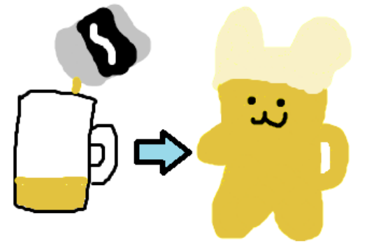 ビールウサギ誕生のイラスト