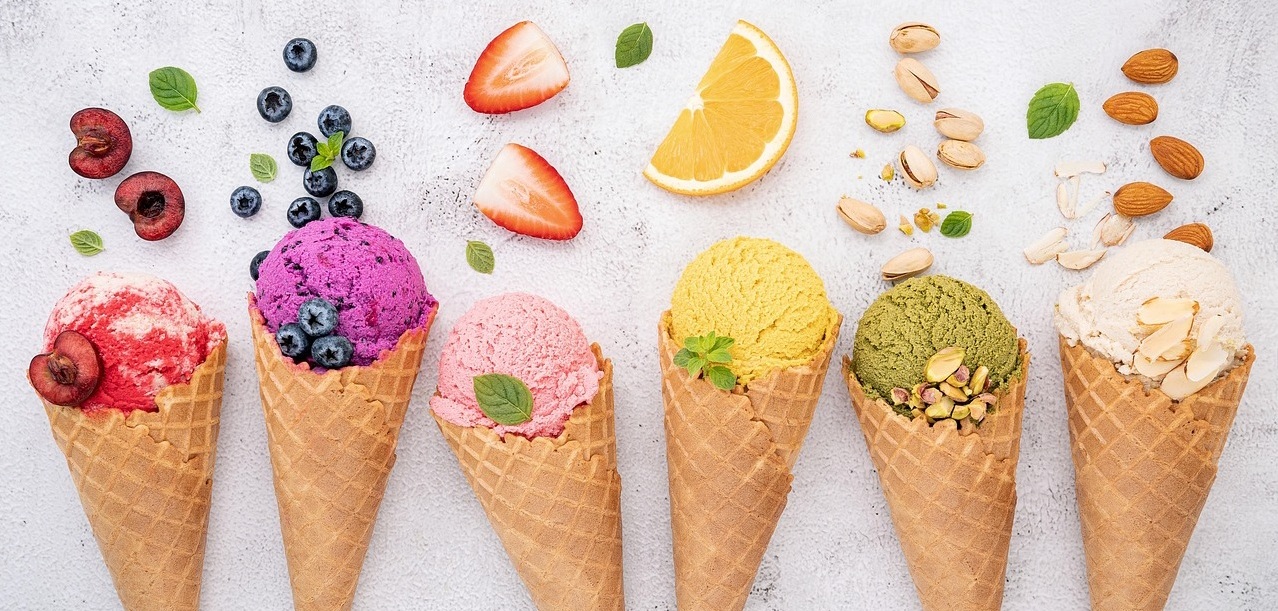 ジェラートが並んだ画像